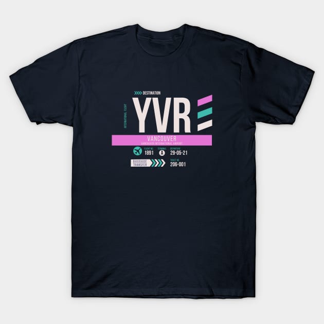 Vancouver (YVR) Airport Code Baggage Tag T-Shirt by SLAG_Creative